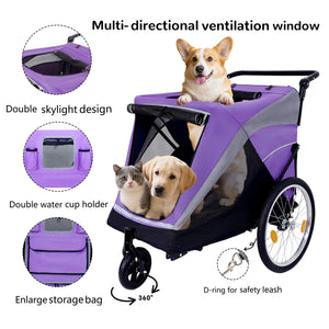 2-in-1 Bike Trailer & Push Cart for Pets