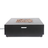 Wellington Stylish 40" Square Fire Pit in Brown and Gold Iron