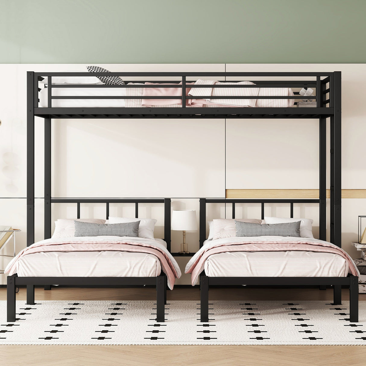 Metal Triple Bunk Bed for Kids