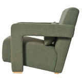 Upholstered Accent Chair with Wood Legs and Open Arms