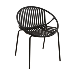Stackable Outdoor Chairs With Breathable Plastic Backrest (Set of 2)