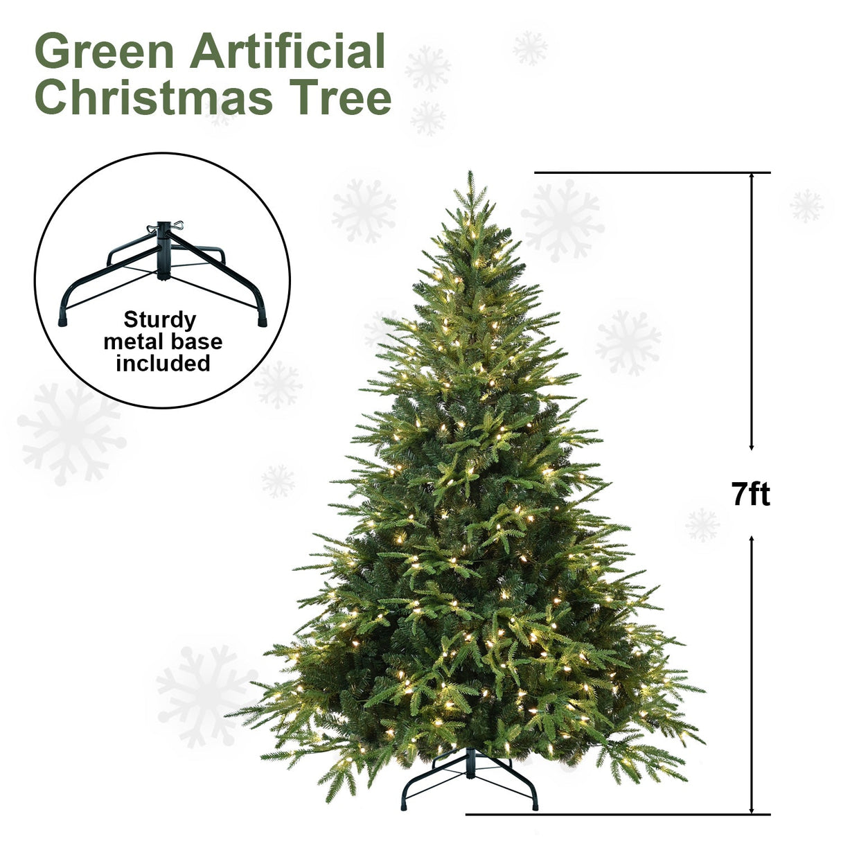 6.5ft Pre-Lit Artificial Christmas Tree with 450 Warm Lights