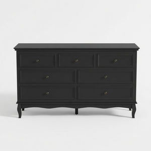 7 Drawer Dresser, Storage Chest - Black
