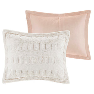 King/Cal King Back Print Long Fur Comforter Mini Set