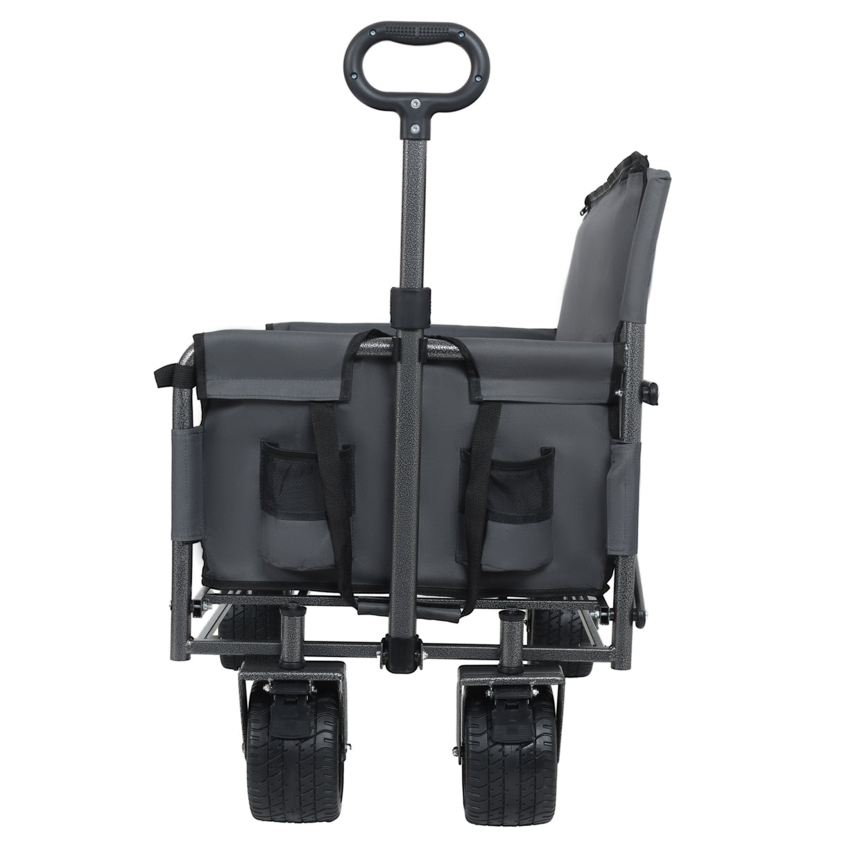 3-in-1 Convertible Folding Wagon Cart with Bench Seat & Storage