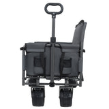 3-in-1 Convertible Folding Wagon Cart with Bench Seat & Storage