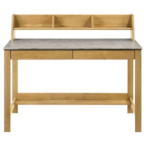 Besler 47-inch SmartTop Writing Desk with Shelf Cement and Natural