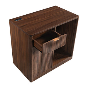 K&K 2-Piece Coffee Bar Cabinet with Fridge Space