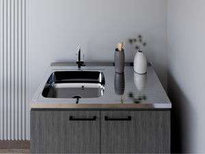 Utility Sink Cabinet Burwood with Two Shelves - Smokey