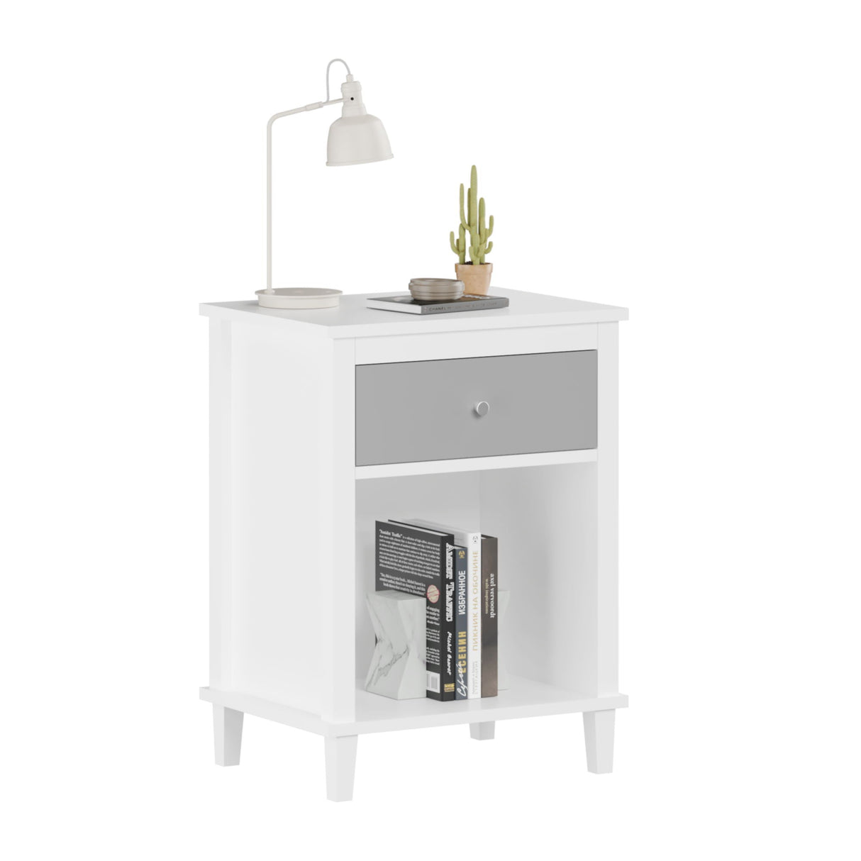 Nightstand With 1 Drawer 1 Shelf