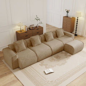 Streamlined Design Modular 4 Seat L Shape Sectional Sofa