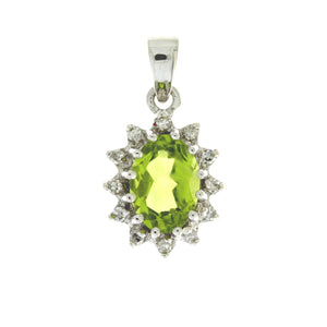 .96ct Peridot Diamond Fashion Pendants 10KT White Gold