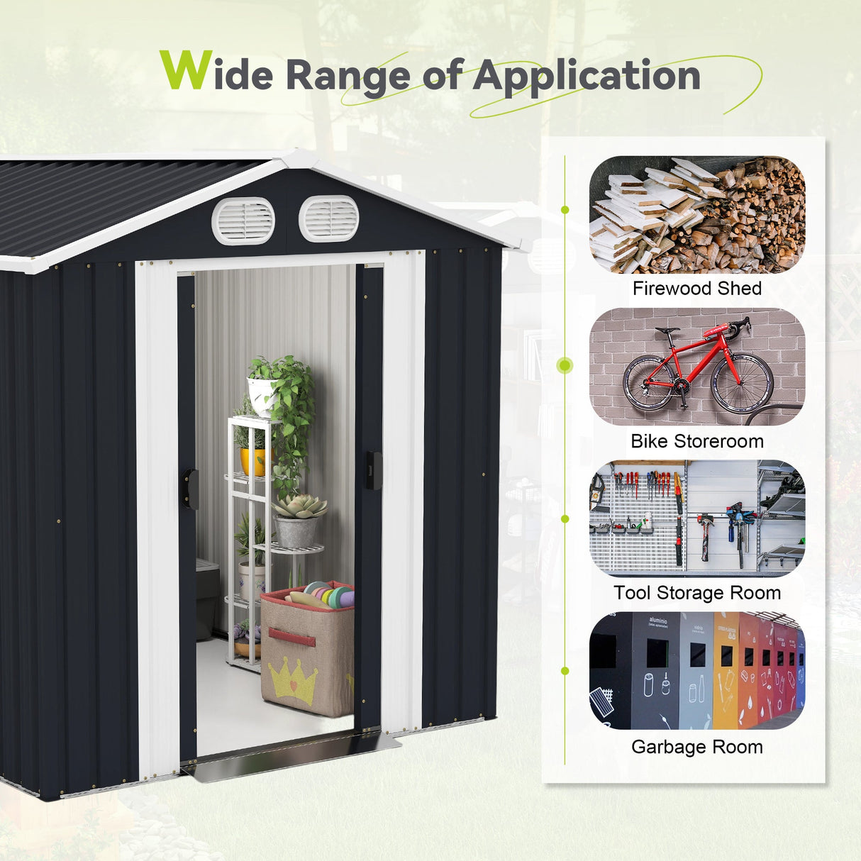Campcraft 8x6 FT Outdoor Metal Storage Shed