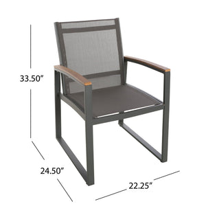 Aresha Metal Outdoor Dining Armchair (Set of 2) - Gray