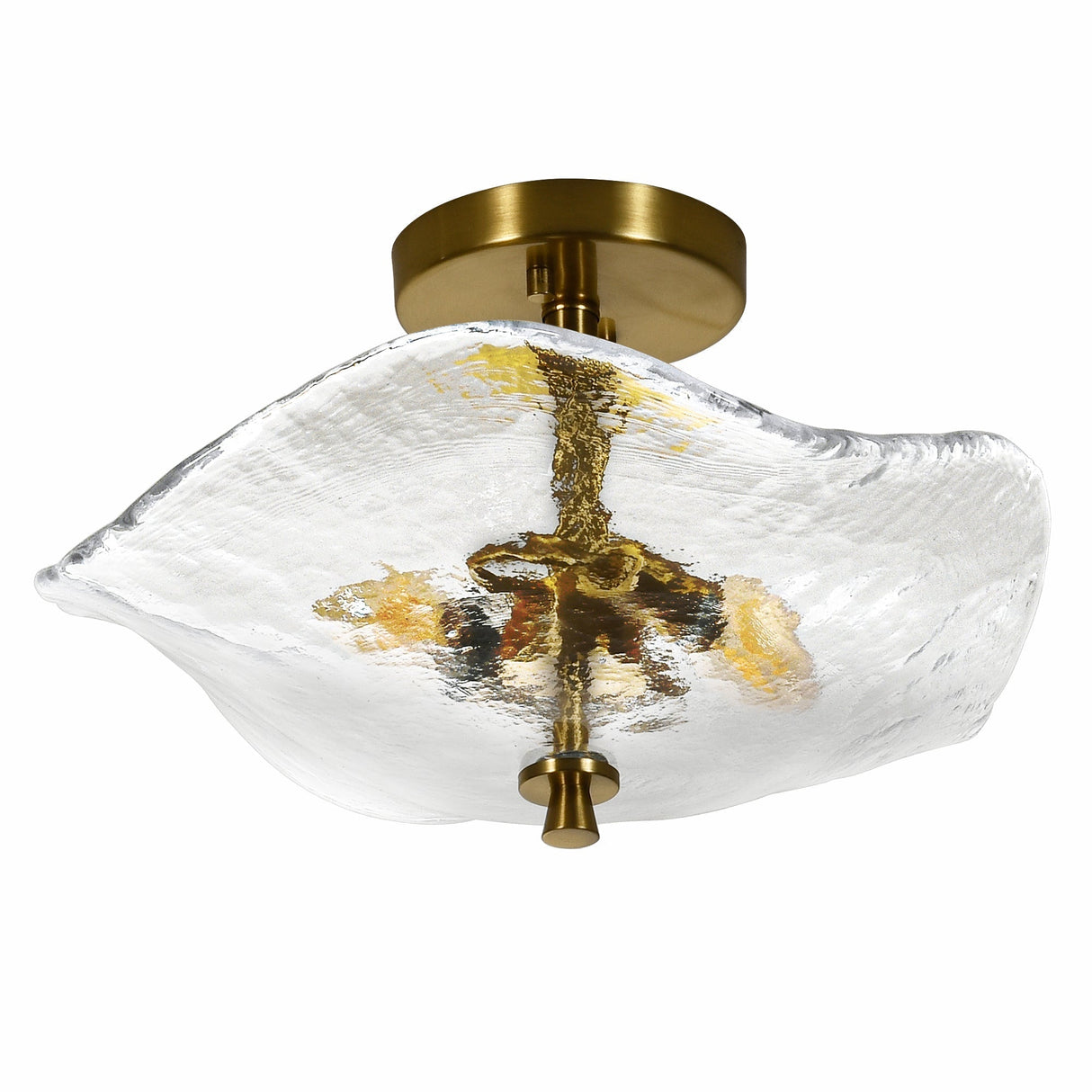 16.5' Glass Semi Flush Mount Ceiling Light Fixture