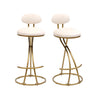 Bar Stools Upholstered Counter Height Barstools For Kitchen Island Modern Dining Chairs With Footrest (Set of 2)