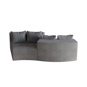Curved Sectional Sofa With 4 Pillows, Modular Semi Circular Design
