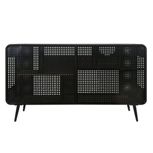 Modern Spacious Cat House with Fir Wood and Iron Frame - Black & Brown