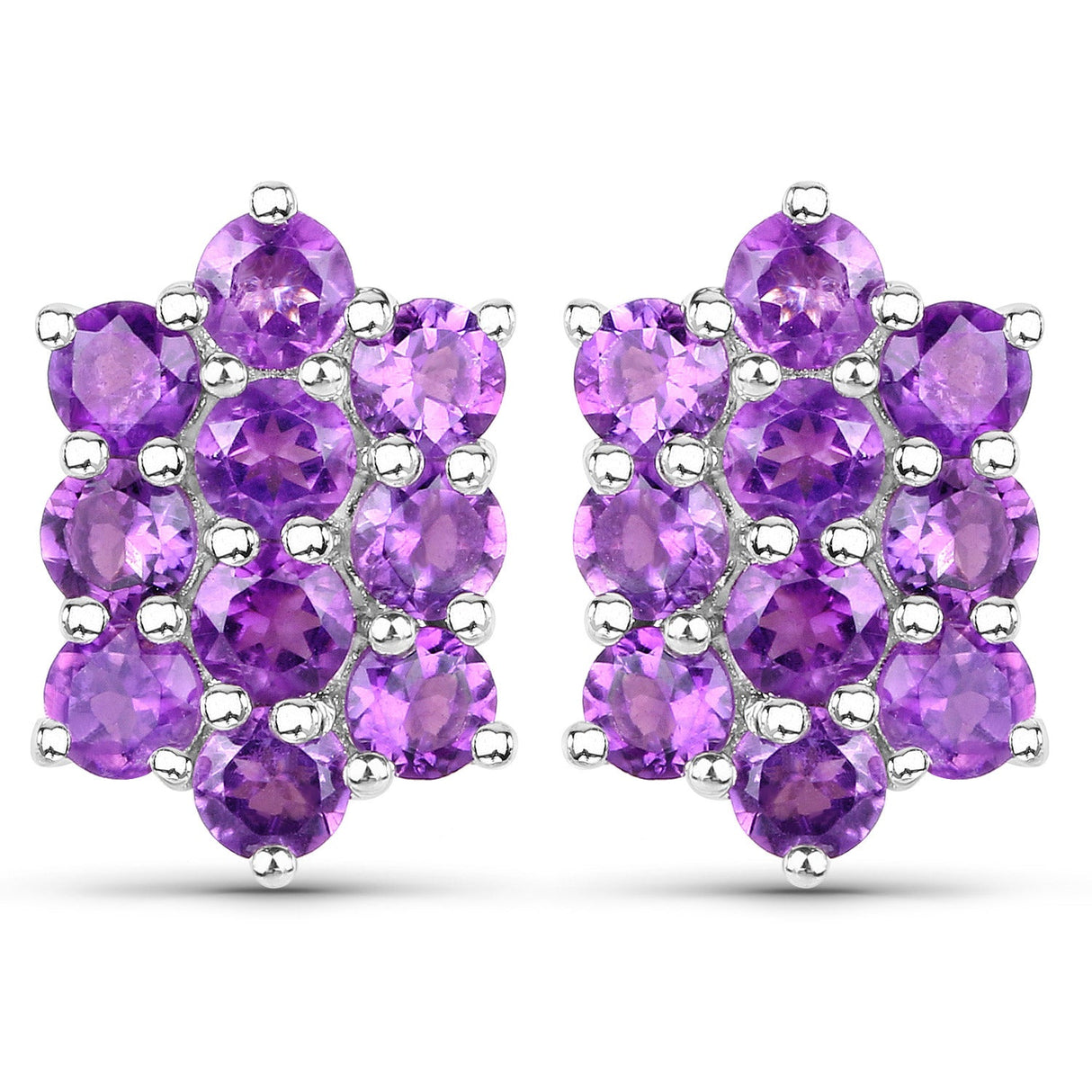 6.80 Carat Genuine Amethyst .925 Sterling Silver 3 Piece Jewelry Set (Ring, Earrings, and Pendant w/ Chain)
