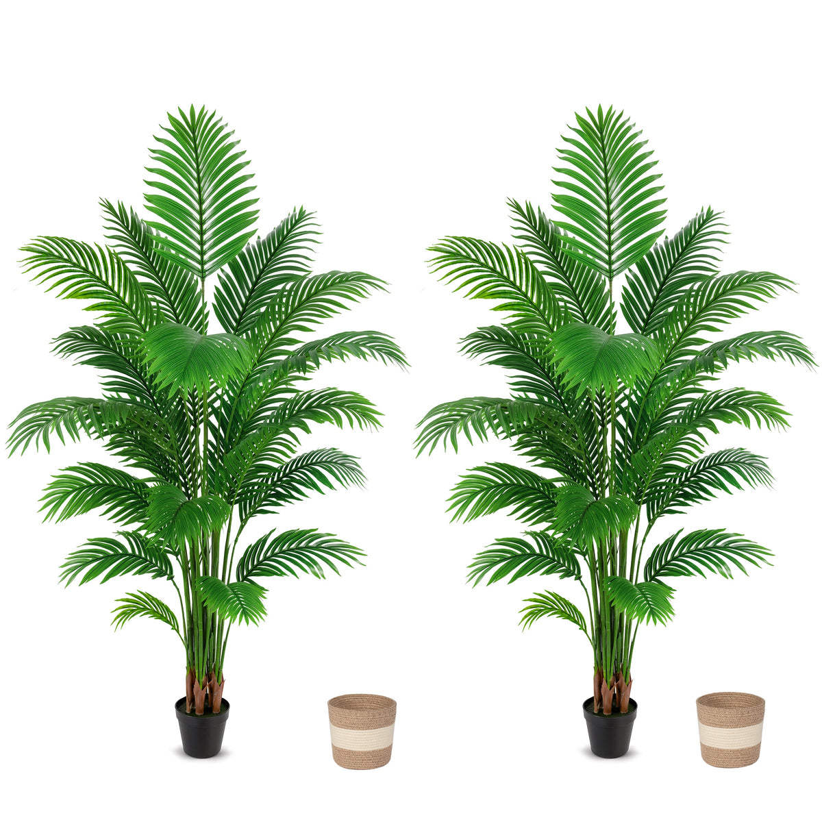 Artificial Palm Tree 6ft - Large Fake Tropical Tree (2 Pack)