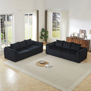 Minimalist 3+3 Seater Corduroy Sofa Set