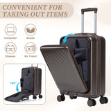 14' & 20' ABS Spinner Wheel Luggage Set with Cosmetic Case
