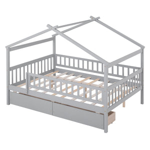 House Bed With 2 Drawers