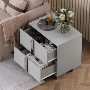 Modern End Table with Drawers
