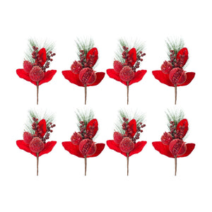 Beaded-Pomegranate-and-Pear-Pine-Pick-(Set-of-8)-Christmas-Decor