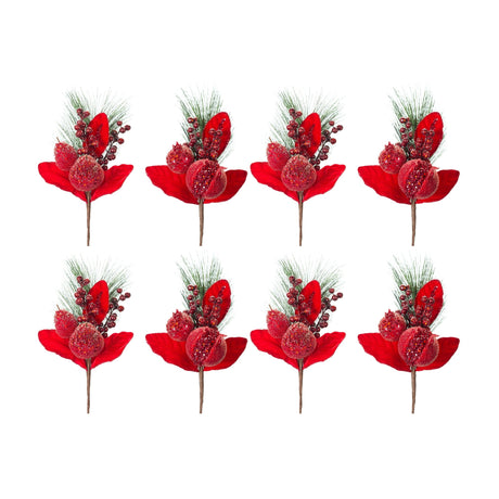 Beaded-Pomegranate-and-Pear-Pine-Pick-(Set-of-8)-Christmas-Decor