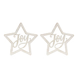 Beaded Wood Star with Joy Sentiment (Set of 2) - Tuesday Morning - Decorative Objects