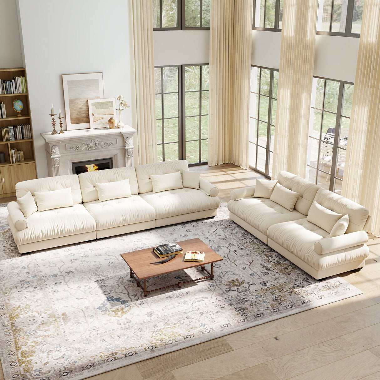 Modular Velvet Sofa Set