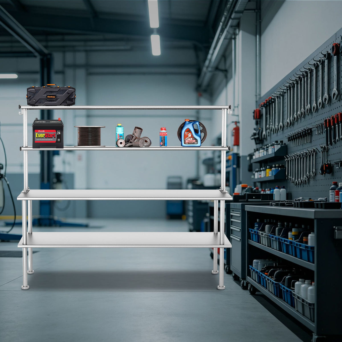 72 Inch Adjustable Stainless Steel Kitchen Rack
