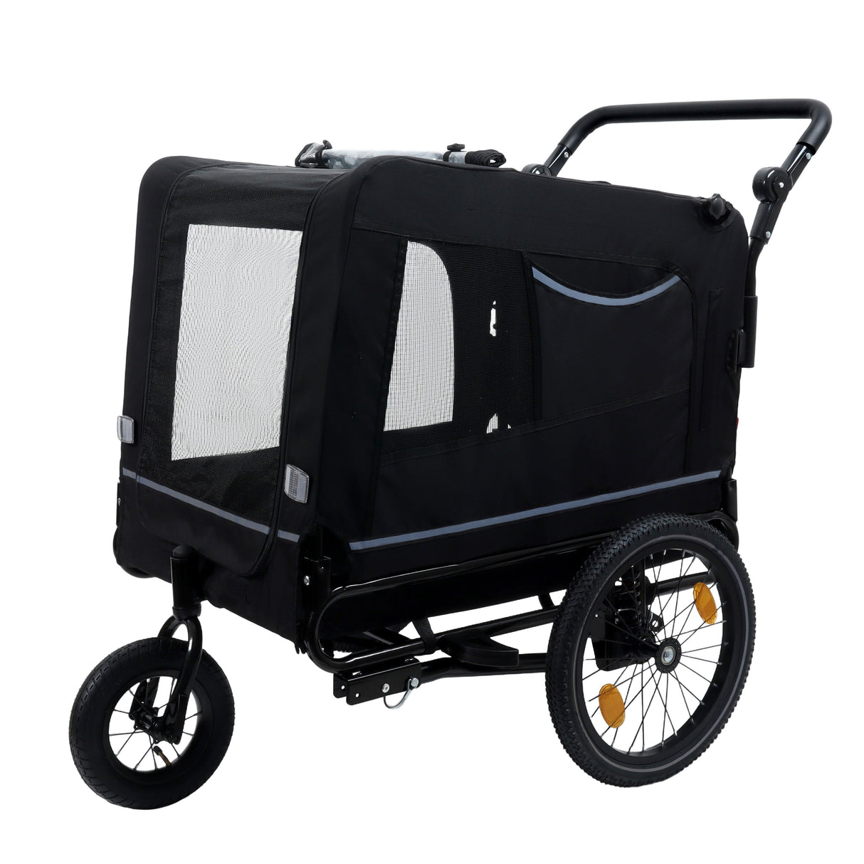 Extra Large 2-in-1 Bike Trailer & Push Cart for Pets