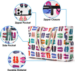 Waterproof Oversized Beach Tote Bag 20L Sandproof Zip Travel Carryall