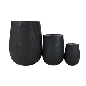 U_Style Egg-Shaped Lightweight MGO Outdoor Planter Set of 3