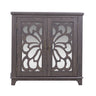 Elegant Sideboard with Two Acrylic Mirrored Doors and Adjustable Shelf Storage