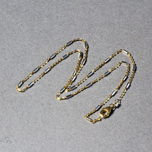 Bar Links Pendant Chain in 14k Two Tone Gold (1.4mm)