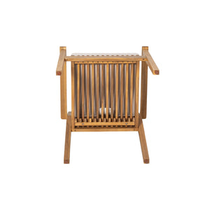 5-Piece Acacia Wood Outdoor Dining Set, Patio Table & Chairs with Removable Cushions