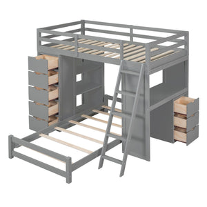 Bunk Bed With LED Light And USB Ports