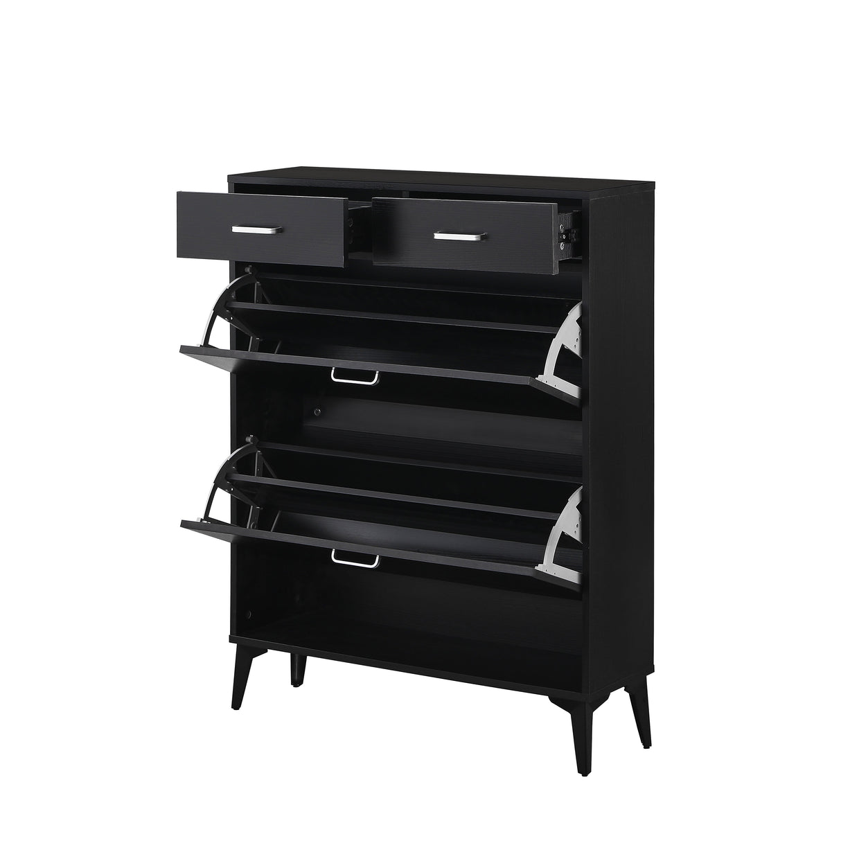 Large Size Shoe Cabinet - Freestanding Tipping Bucket Organizer