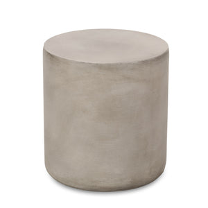Outdoor Lightweight Concrete Side Table, Light Gray