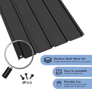 20 PCS Metal Roofing Panels in Grey