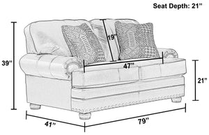 Roberto - Leather Loveseat - Cocoa
