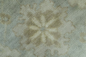 Beige And Blue Traditional Oushak Design  6x9 Hand Knotted Wool Area Rug