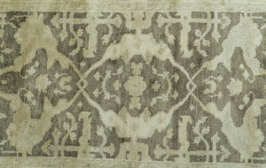 Beige And Brown Traditional Oushak Design Hand Knotted 3x5 wool area rug