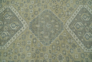 Beige And Gray Traditional Turkish Design 8x10 Hand Knotted Wool Area Rug