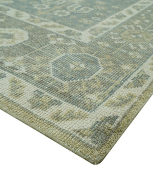 Beige And Gray Traditional Turkish Design 8x10 Hand Knotted Wool Area Rug