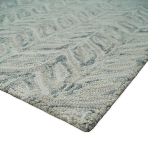 Custom Made Modern Contemporary Beige And Gray Hand Tufted Wool Rug