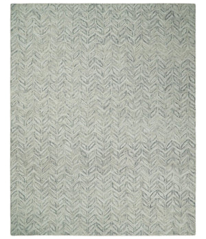 Custom Made Modern Contemporary Beige And Gray Hand Tufted Wool Rug